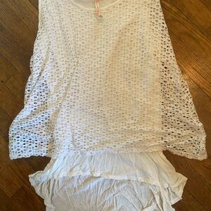 White Eyelet Sleeveless Top